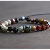Carved Natural Stone Beaded Bracelet - Zodeys