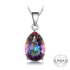 925 Sterling Silver 4ct Rainbow Fire Mystic Topaz Pendant Necklace - Zodeys