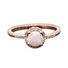 White Fire Opal Champagne Gold Ring - Zodeys