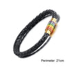 Fierté - Rainbow Pride Magnetic Buckle Leather Bracelet - Zodeys