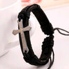 Cross Charm Leather Bracelet - Zodeys