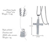 Sterling Rhinestone Stainless Steel Cross Necklace