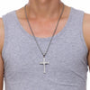 Sterling Rhinestone Stainless Steel Cross Necklace