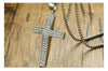 Sterling Rhinestone Stainless Steel Cross Necklace