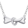 Silver Paw & Dog Bone Pendant Necklace