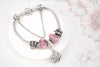 Love Pink Flower Charm Chain Bracelet - Zodeys