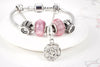 Love Pink Flower Charm Chain Bracelet - Zodeys