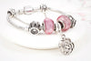 Love Pink Flower Charm Chain Bracelet - Zodeys