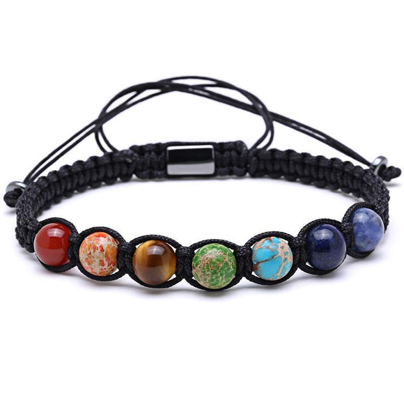 Titanium Chakra Beads Healing Macrame Bracelet - Zodeys