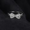 Rhinestone Bow 925 Sterling Silver Ring