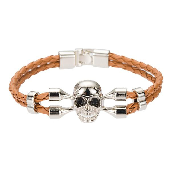 Poc Comú Premium Leather Skull Bracelet - Zodeys