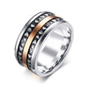 Victoria Haze Stainless Steel Three Tone Spinner Ring - Zodeys