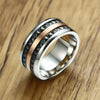 Victoria Haze Stainless Steel Three Tone Spinner Ring - Zodeys