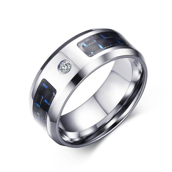 Pacific Carbon Fiber Rhinestone Ring - Zodeys