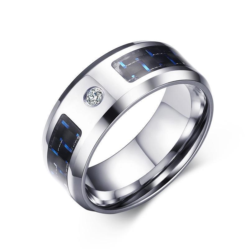 Pacific Carbon Fiber Rhinestone Ring - Zodeys