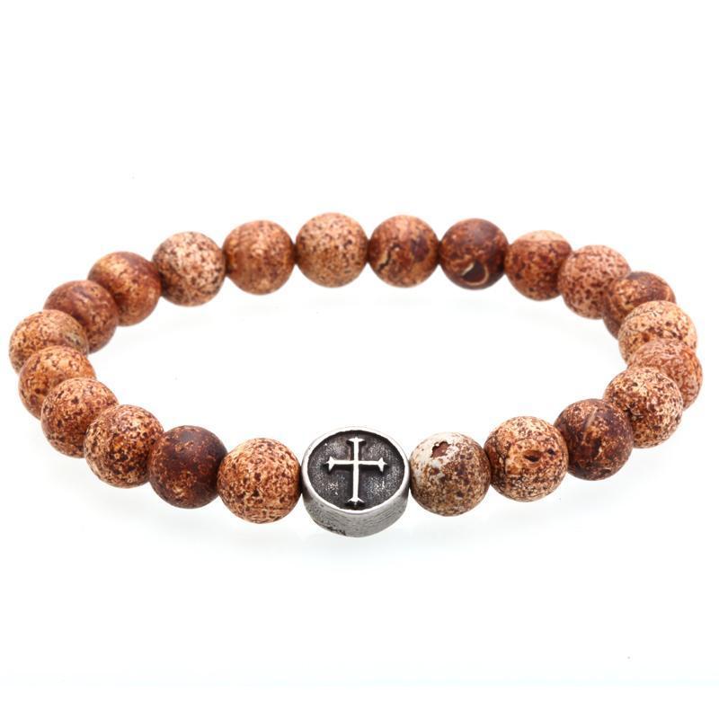 Vintage Viking Cross Beaded Bracelet - Zodeys