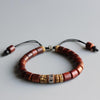 South Indian Sandalwood, White Copper &amp Yak Bone Bracelet