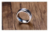 Thin Aqua Groove Stainless Steel Ring - Zodeys