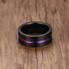 Raver's Rainbow Groove Matte Finished Stainless Steel Ring