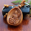 Carved Rosewood Lucky Buddha Key Chain - Zodeys