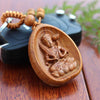 Carved Rosewood Lucky Buddha Key Chain - Zodeys
