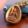 Carved Rosewood Lucky Buddha Key Chain - Zodeys