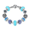 Royal Crown & Crystal Ball Silver Charm Bracelet