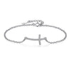 925 Sterling Silver Sideways Cross Bracelet - Zodeys