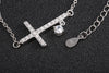 925 Sterling Silver Sideways Cross Bracelet - Zodeys