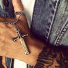 Takahashi Goro Feather Jesus Cross Necklace - Zodeys