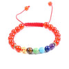 Red Macrame Chakra Beaded Bracelet