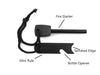 5 in 1 Magnesium Fire Starter Striker Ferro Rod with Survival Whistle - Zodeys