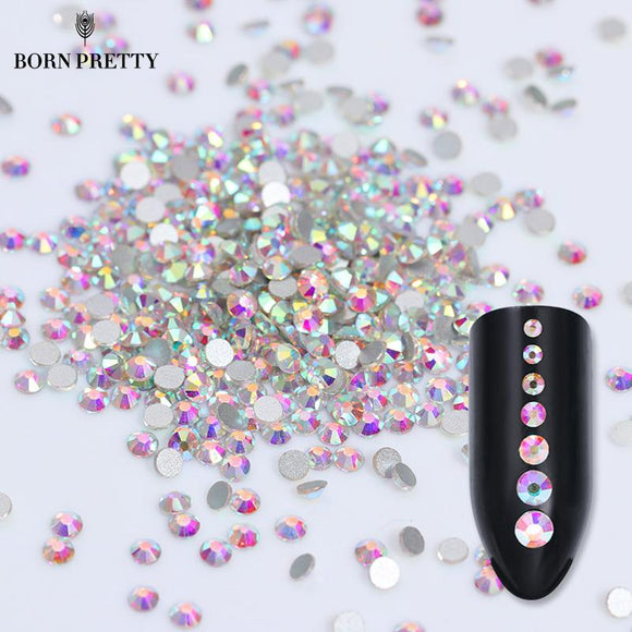 1 Bag Flat Back Rhinestone 3D Nail Decoration Colorful Multi-size Accessoires Manicure Nail Art Decoration - Zodeys