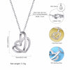 925 Sterling Silver Two Heart Pendant & Chain - Zodeys