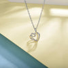 925 Sterling Silver Two Heart Pendant & Chain - Zodeys