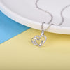925 Sterling Silver Two Heart Pendant & Chain - Zodeys