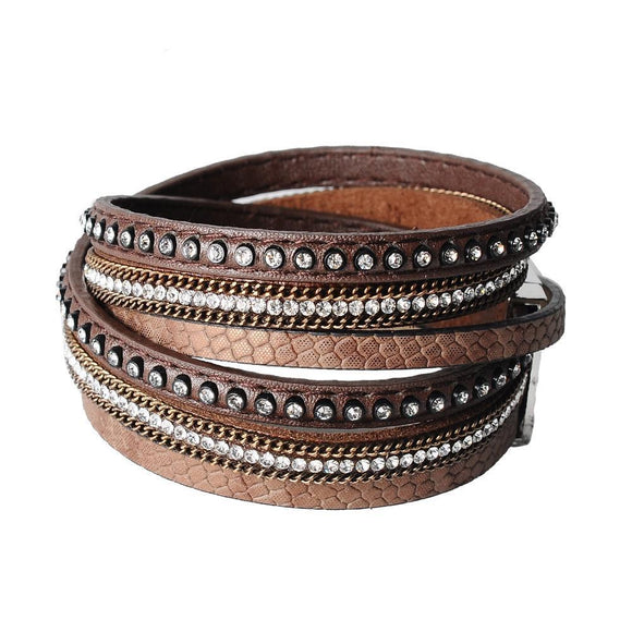 Vida Norteña Multi-Layer Leather Wrap Bracelet - Zodeys