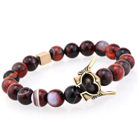 Whiz Kidd Banded Sardonyx Agate Beaded Bracelet - Zodeys
