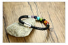Genuine Leather Magnetic Clasp Chakra Bracelet - Zodeys