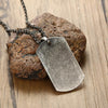 Retro Silver 20" Dog Tag Necklace