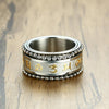 Rotatable Silver Mantra Ring