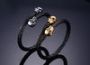 Undertaker Gold Skulls Twisted Wire Cable Bracelet - Zodeys