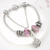 Love Pink Flower Charm Chain Bracelet - Zodeys