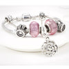 Love Pink Flower Charm Chain Bracelet - Zodeys