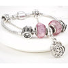 Love Pink Flower Charm Chain Bracelet - Zodeys