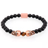 Siameez Skullies Black Star Sapphire Beaded Bracelet