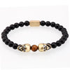 Siameez Skullies Black Star Sapphire Beaded Bracelet