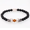 Siameez Skullies Black Star Sapphire Beaded Bracelet