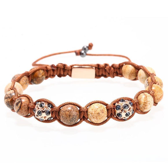 Polished Boulder Opal & Cat's Eye Apatite Braided Bracelet - Zodeys