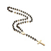 Polished Agate Stone Gold Rosary Necklace - Zodeys